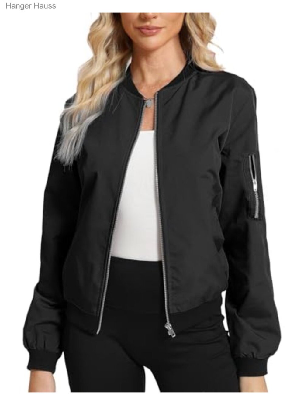 Lightweight Windbreaker Bomber Jacket with Pockets Water Resistant Casual